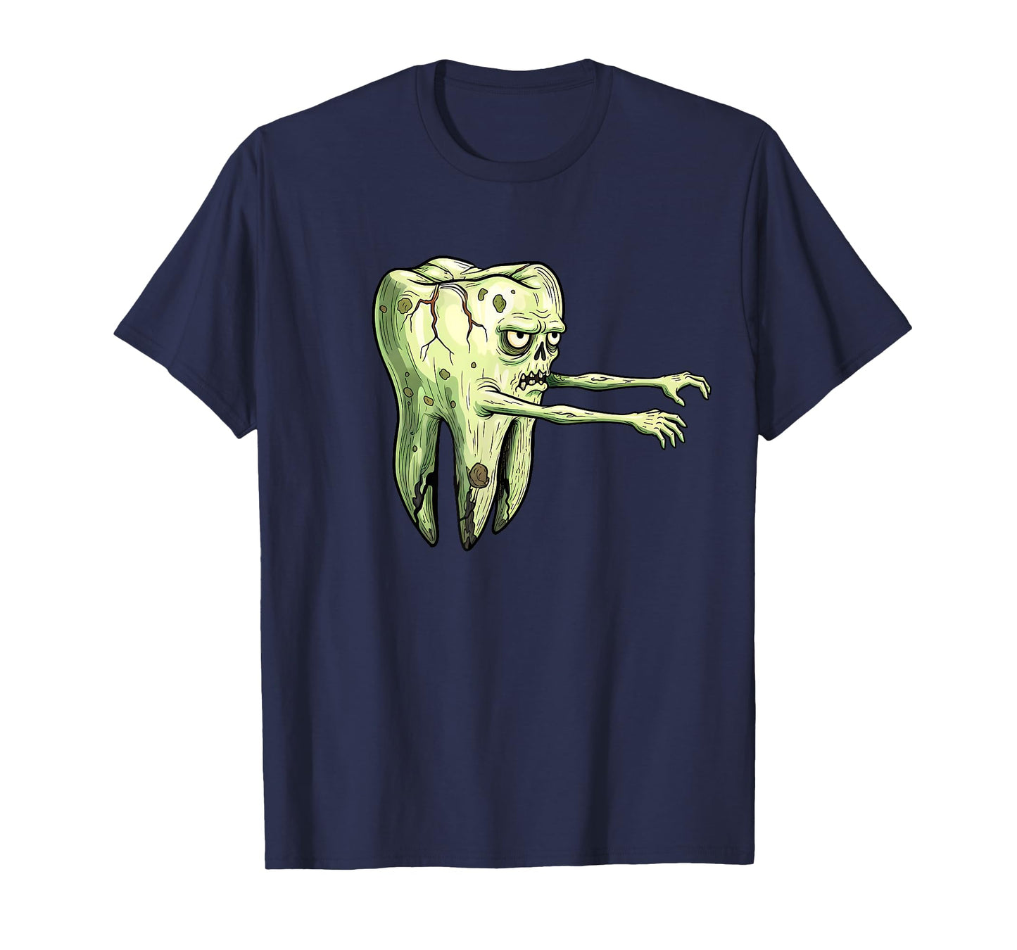 Funny Dentist Molar Zombie Tooth Decay Monster Halloween T-Shirt