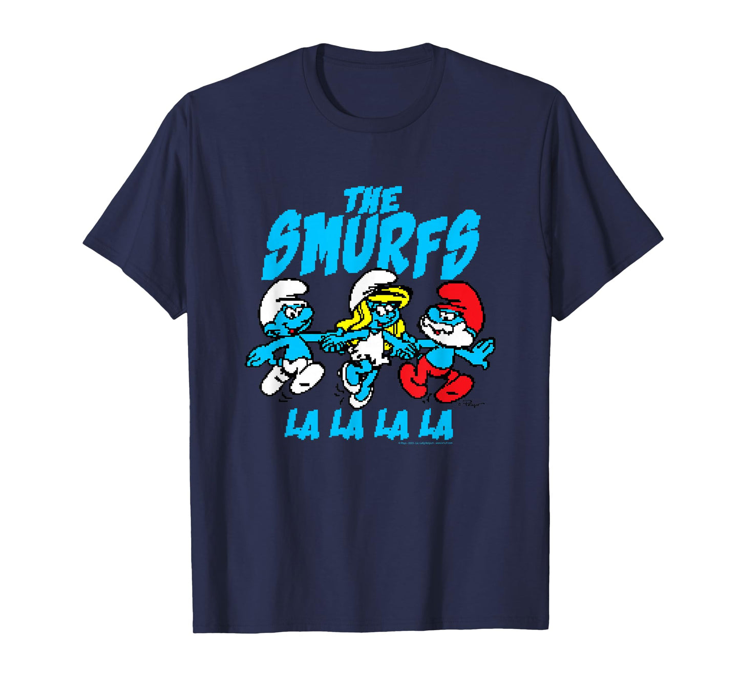 The Smurfs Pixelated Smurfs Retro Cartoon T-Shirt