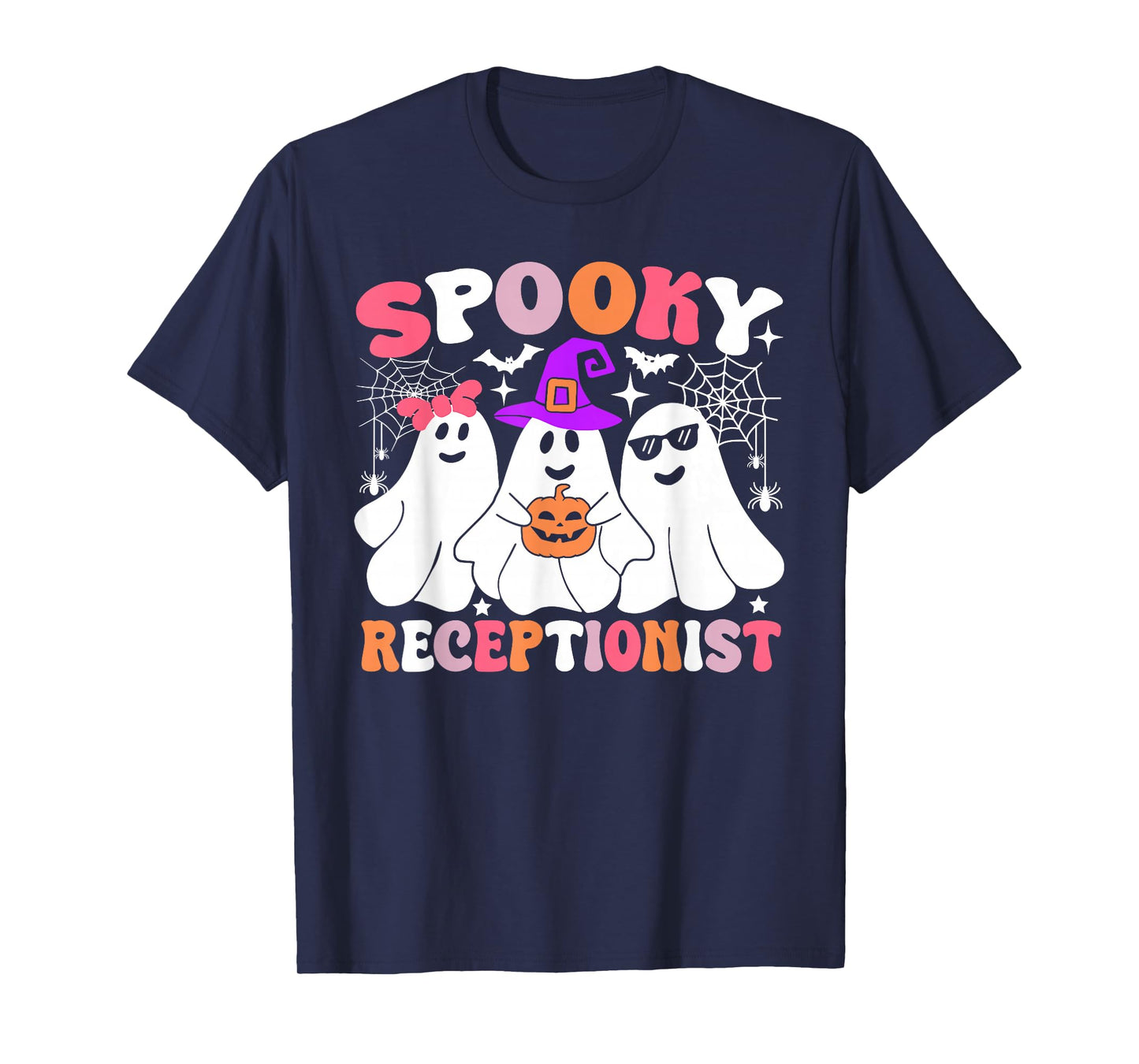 Spooky Receptionist Funny Ghost Halloween Costume T-Shirt