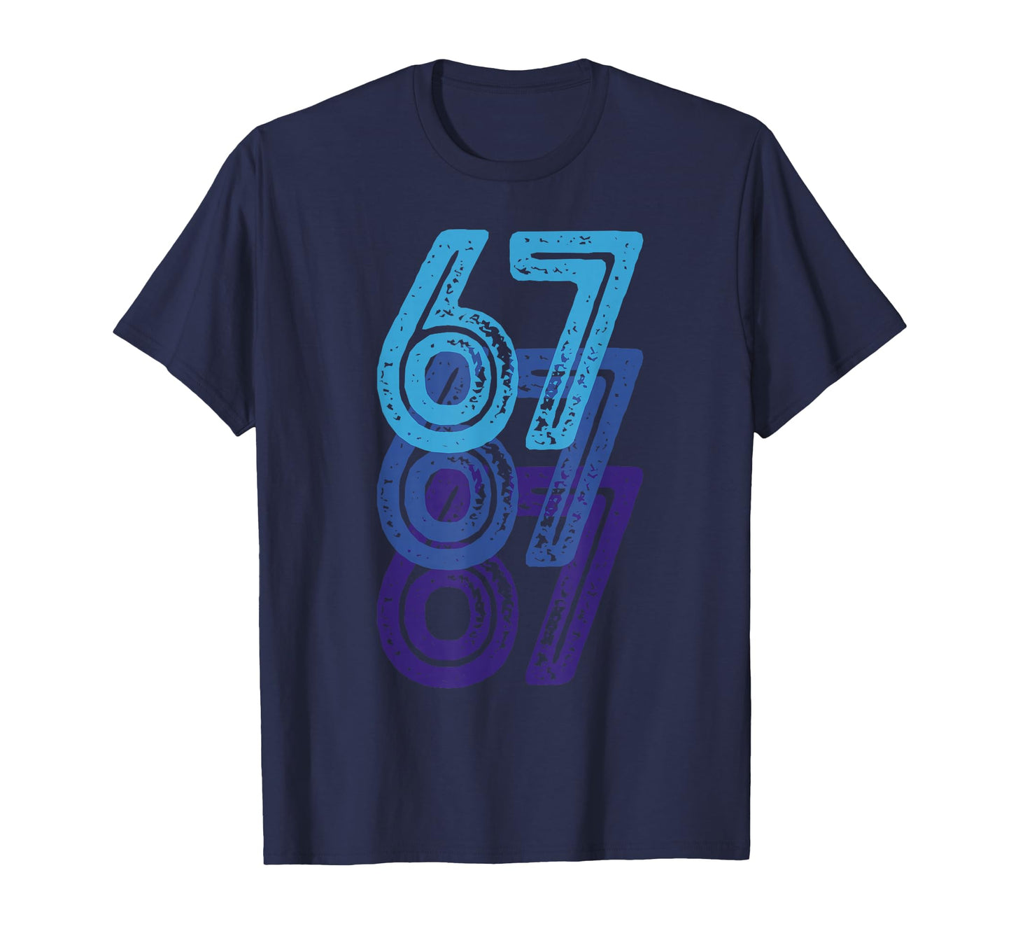 Number 67 Blue Best Classic College Style Birthday Funny T-Shirt