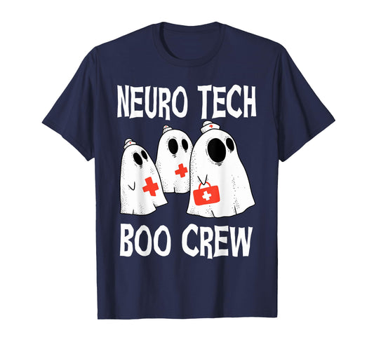 Funny Neuro Tech Boo Crew Neurology Halloween Costume T-Shirt