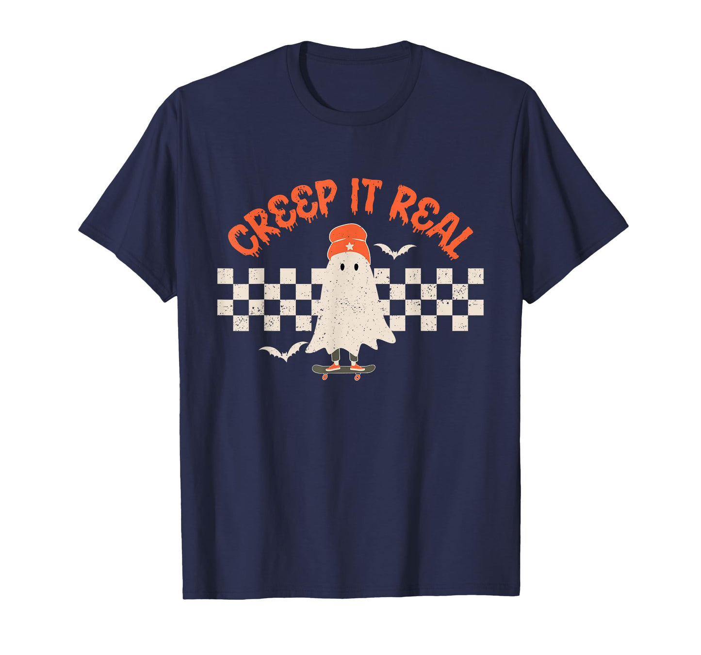 Creep It Real Ghost Halloween Costume Retro Men Women Kids T-Shirt