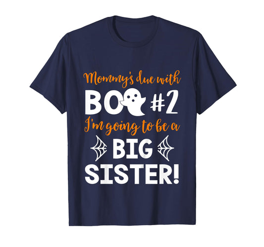 Kids Big Sister Halloween Pregnancy Announcement Shirt Boo #2 T-Shirt