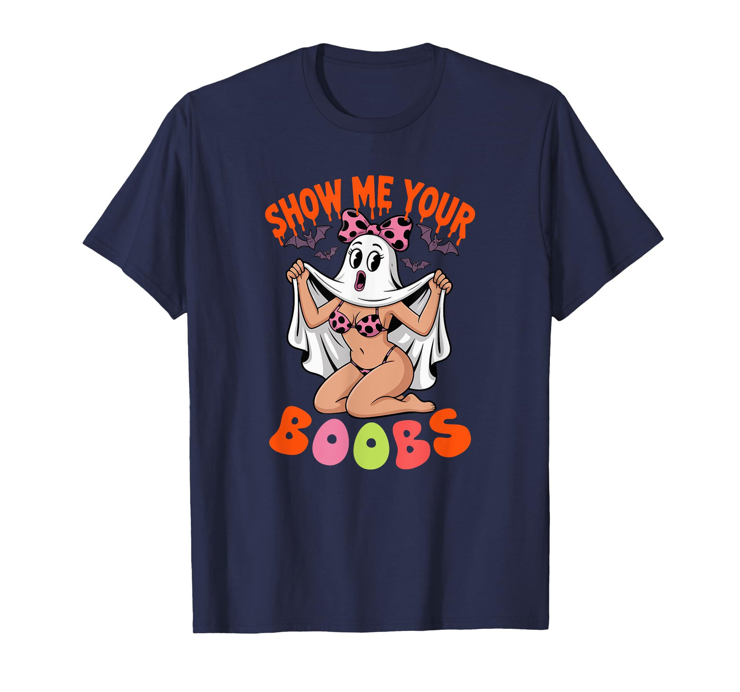 Funny Joke Show Boobs Halloween Adult Woman Cosplay Ghost T-Shirt