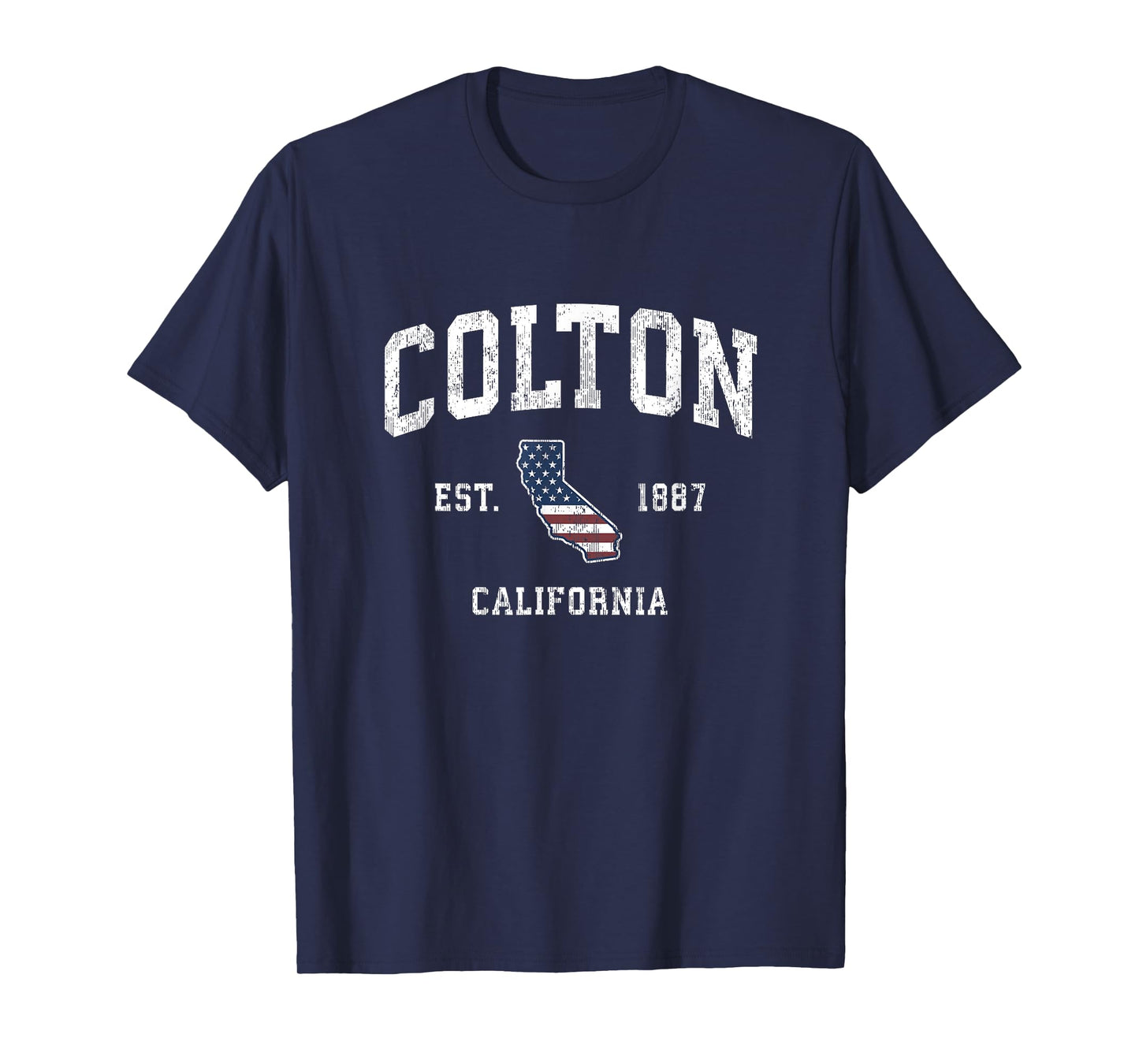 Colton California CA Vintage American Flag Sports Design T-Shirt