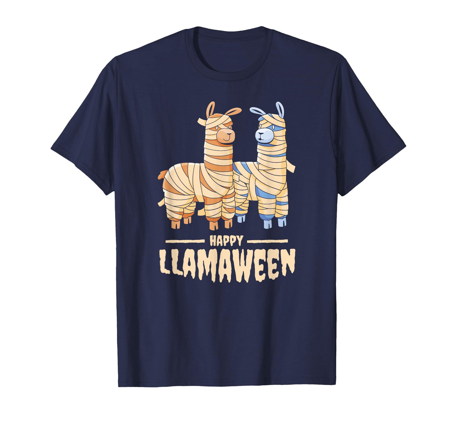 Happy Llamaween! Funny Halloween Llama Mummy Costume Meme T-Shirt