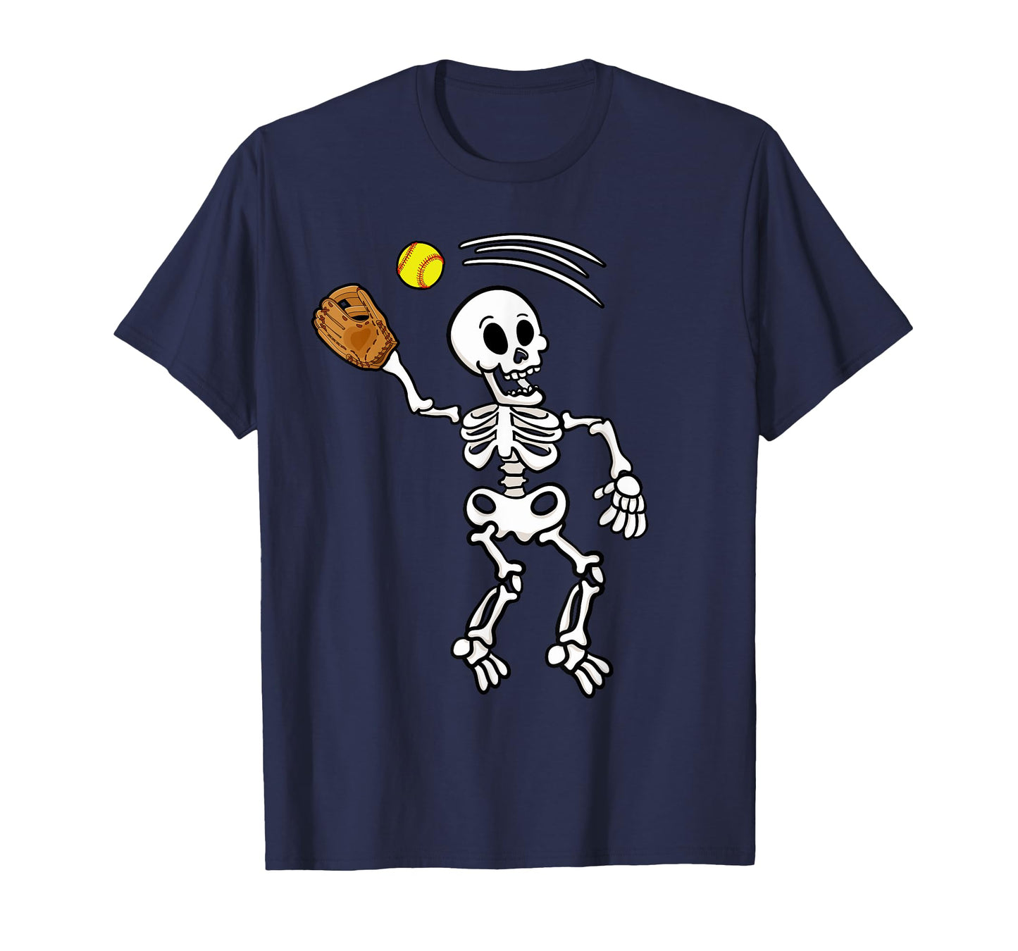 Softball Catcher Halloween Skeleton Costume Party T-Shirt