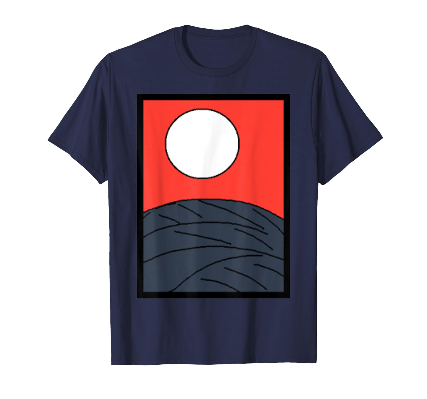 Funny Design Production Club Original Design Attention No.1 Japanese Karuta Hanafuda Moon T-Shirt