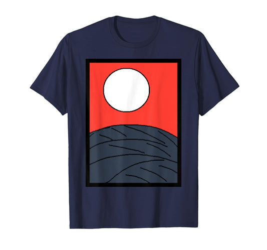 Funny Design Production Club Original Design Attention No.1 Japanese Karuta Hanafuda Moon T-Shirt