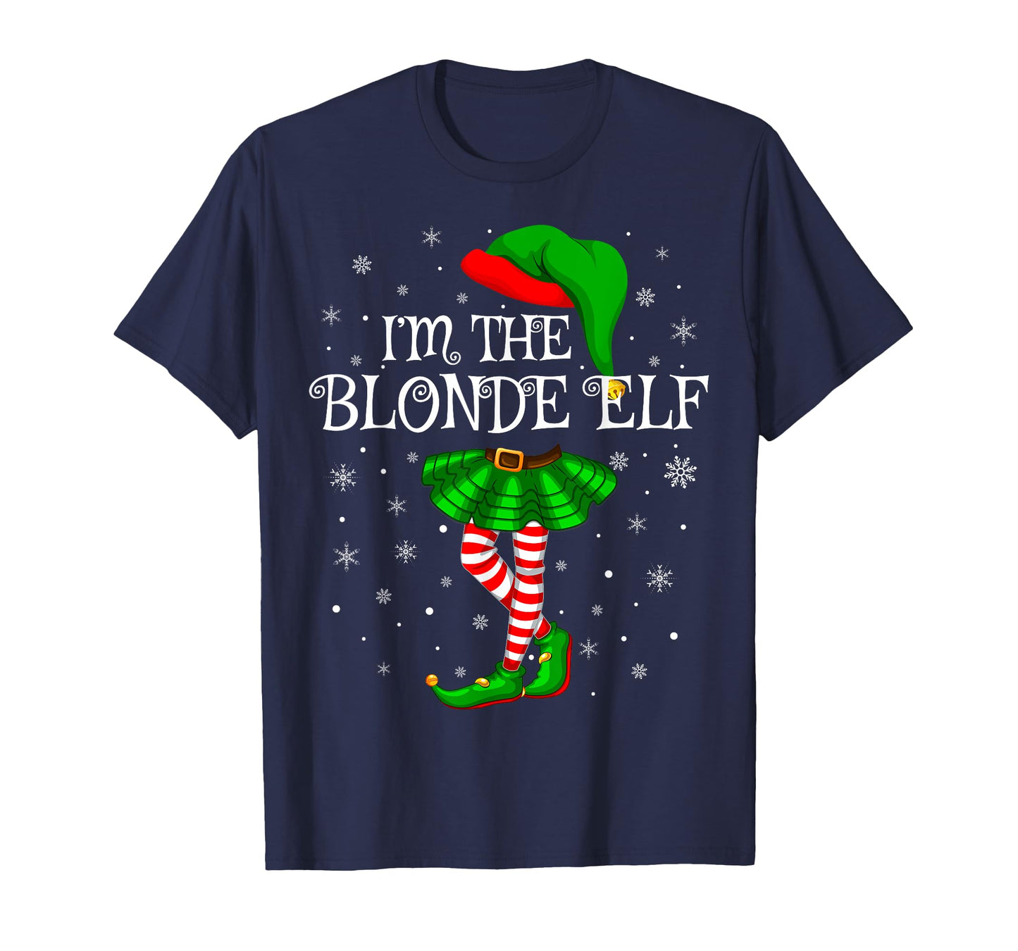 Family Matching Women Girls I'm The Blonde Elf Christmas T-Shirt