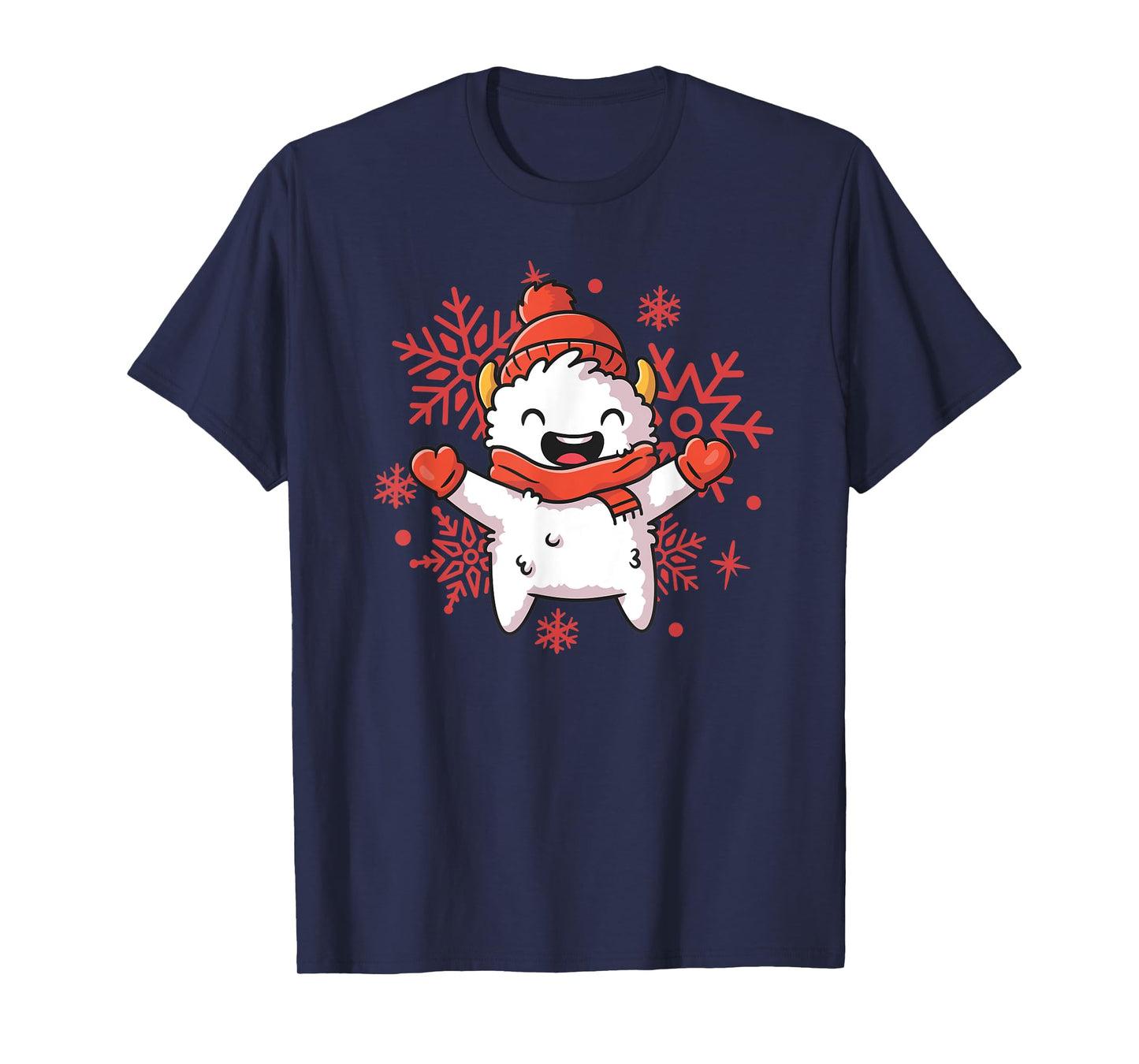 Yeti Christmas Shirt Cute Womens Holiday Shirts Snowflake T-Shirt