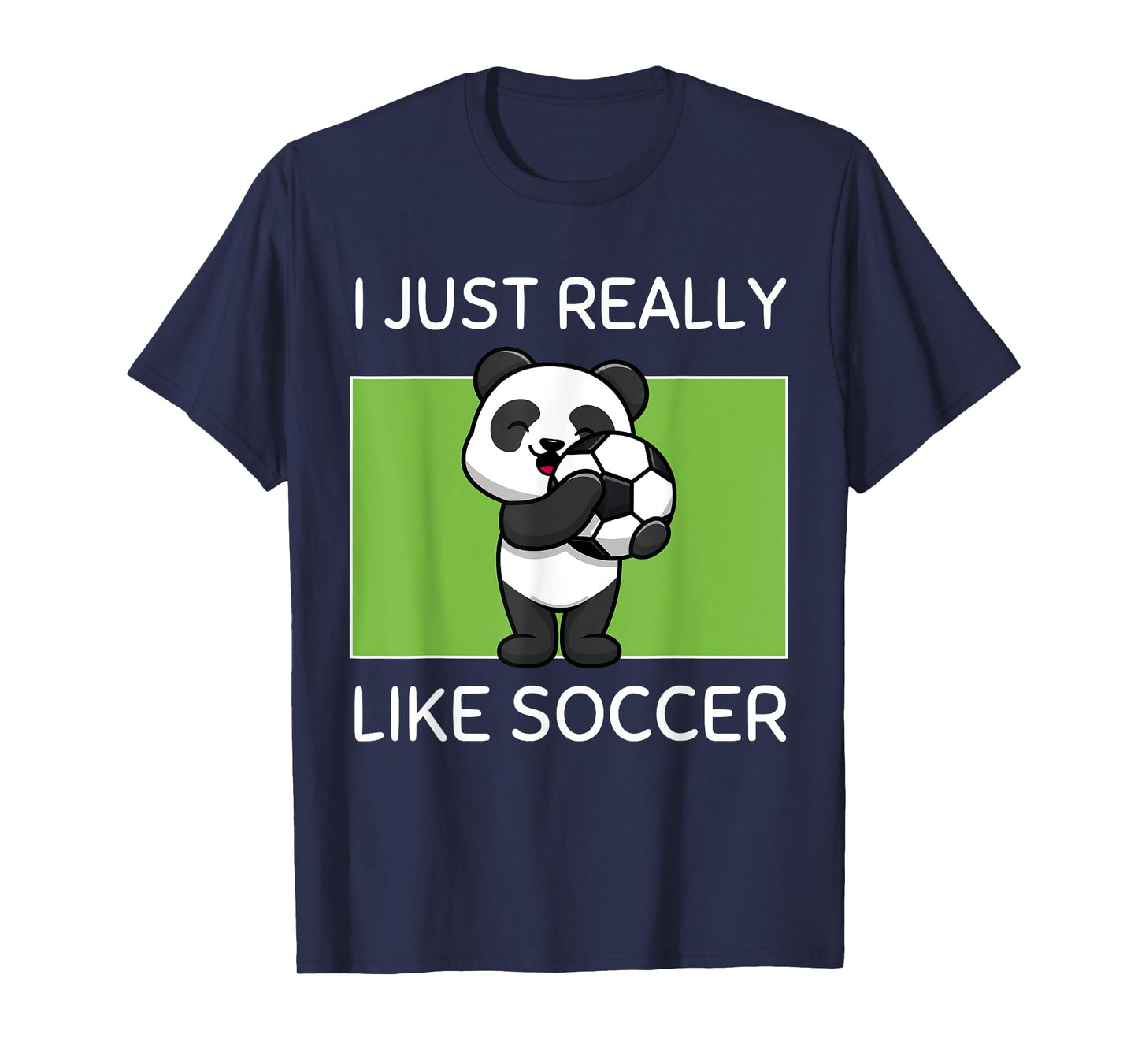 Cute Kawaii Panda I Just Really Like Soccer Kawaii Aesthetic T-Shirt
