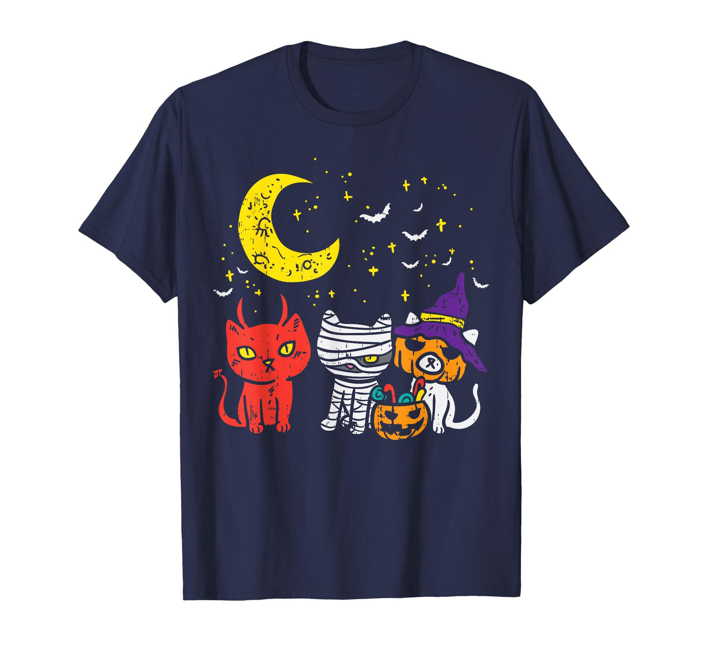Kitten Mummy Pumpkin Devil Cute Halloween Cat Lover Gift T-Shirt