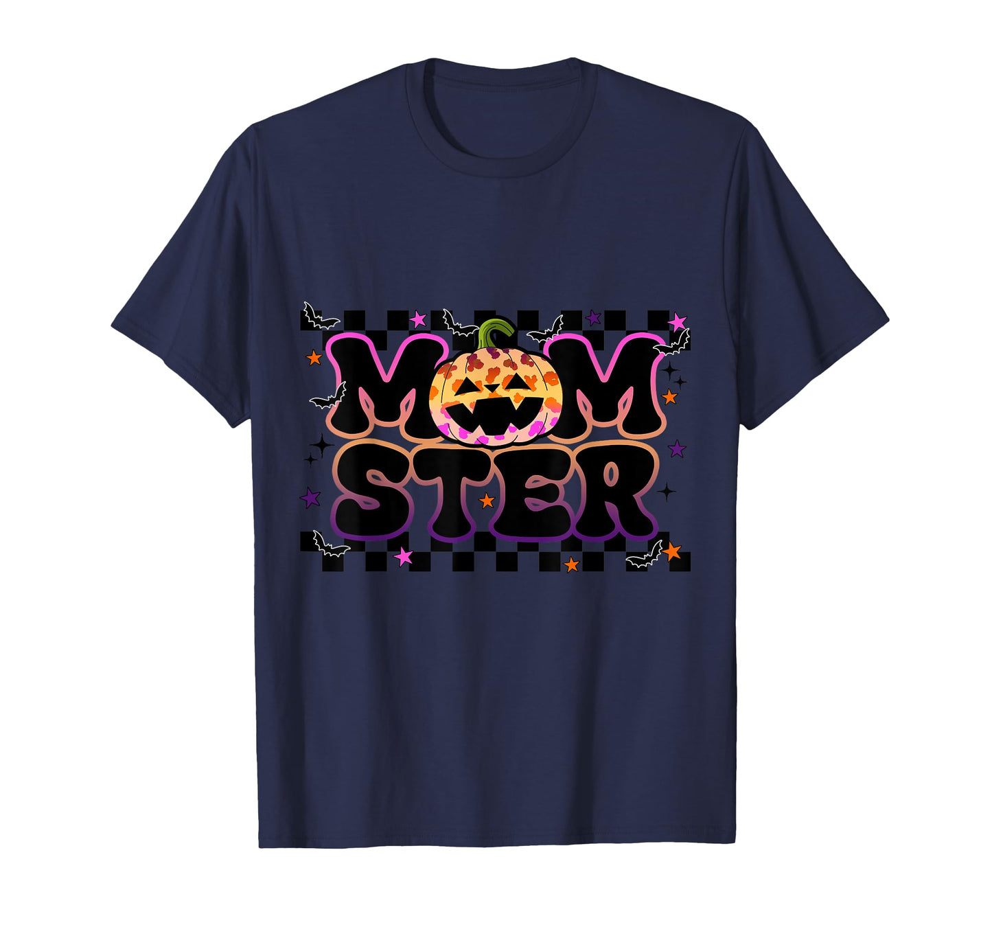 Funny Momster Shirt Womens Halloween Pumpkin Mom Ster T-Shirt