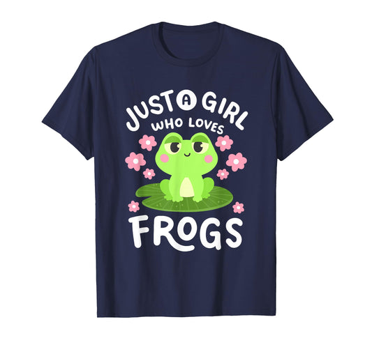 A Girl Who Loves Frogs Kawaii Frog Lovers Women Girls Kids T-Shirt