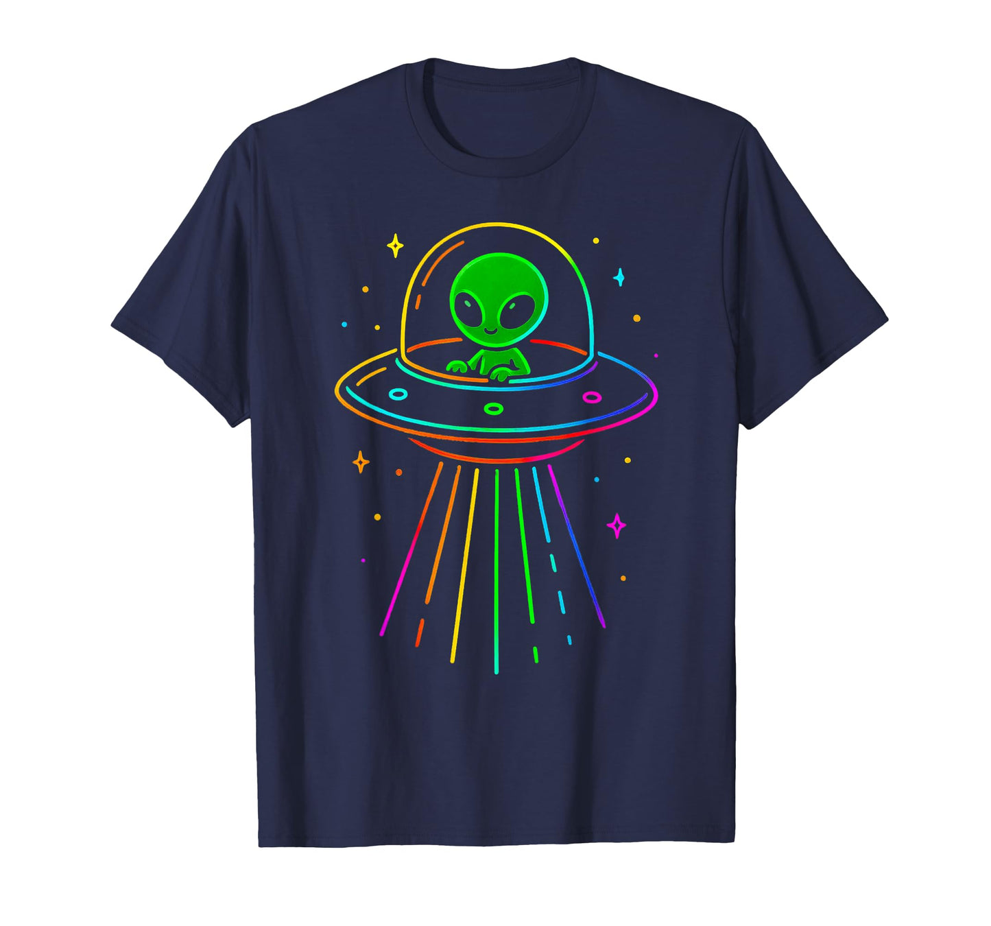 Alien UFO Colorful Lights For Alien Lovers T-Shirt