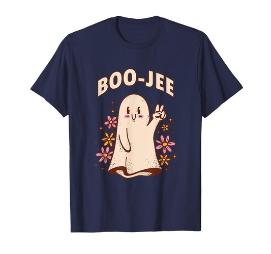 Cute Ghost Spooky Season Halloween Costume Boogee Boo-Jee T-Shirt