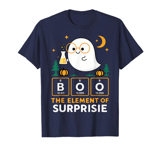 Chemistry Boo The Element of Surprise Cute Chemist Halloween T-Shirt