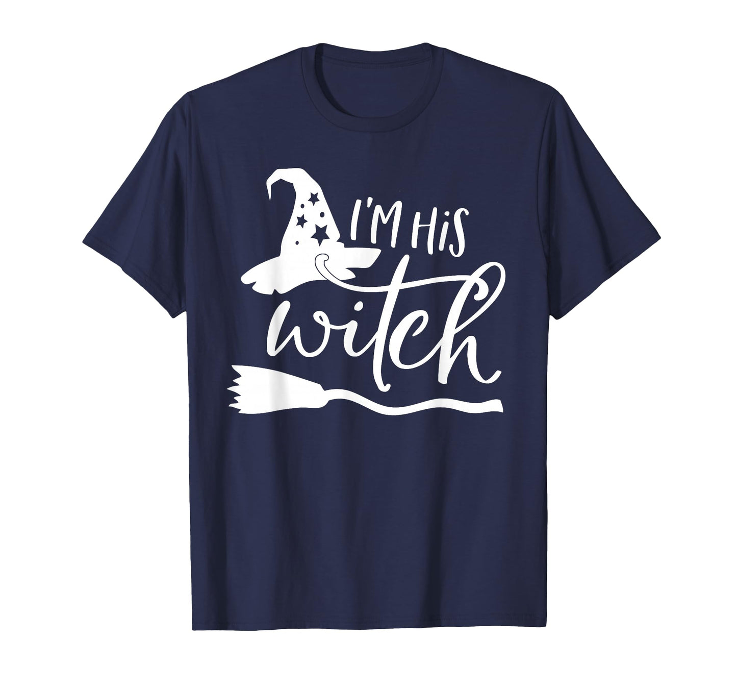 I'm Her Boo Ghost I'm His Witch Broomstick Halloween Couples T-Shirt