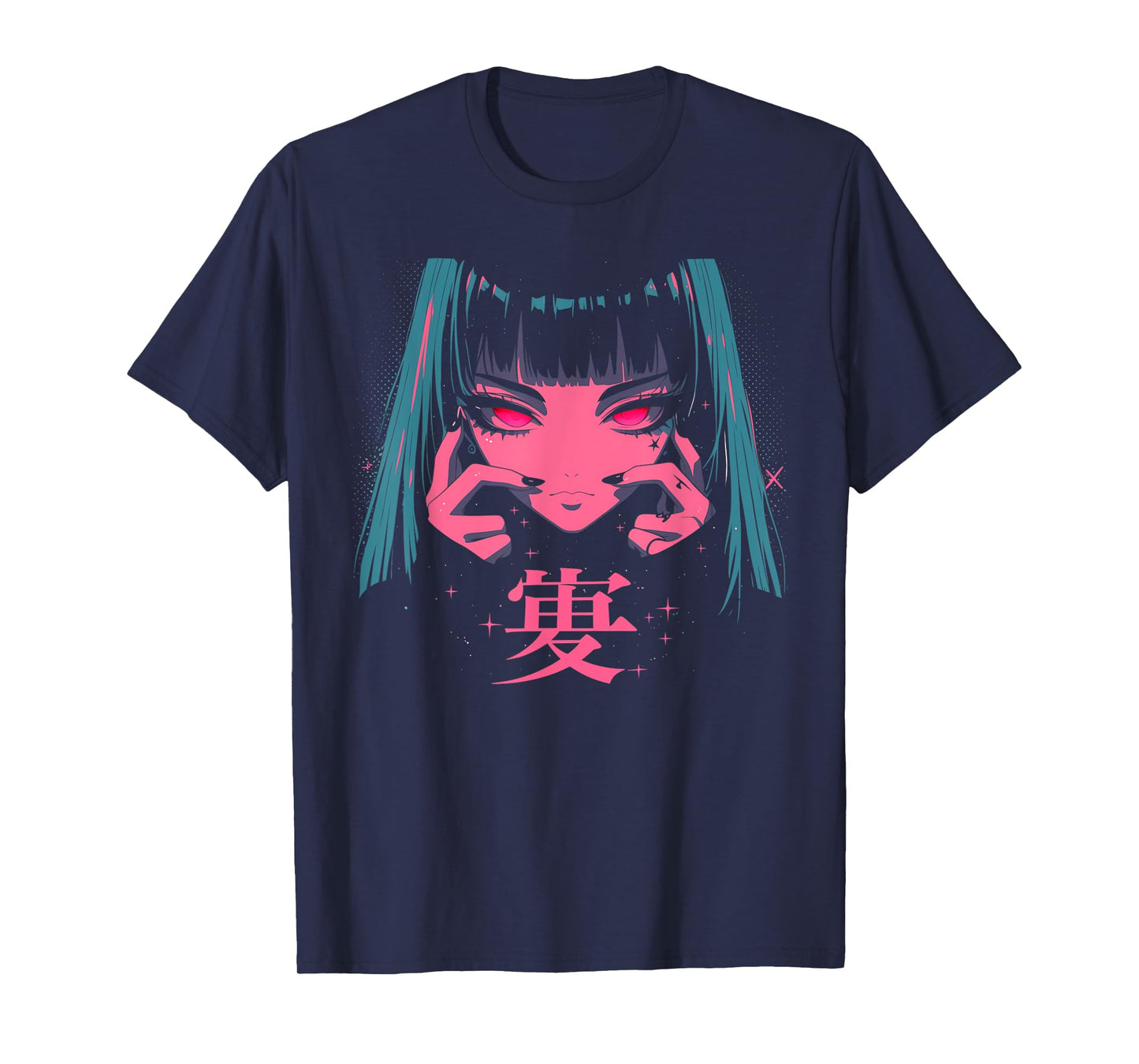 Goth Grunge Demon Anime Girl Waifu Horror Alt Aesthetic T-Shirt