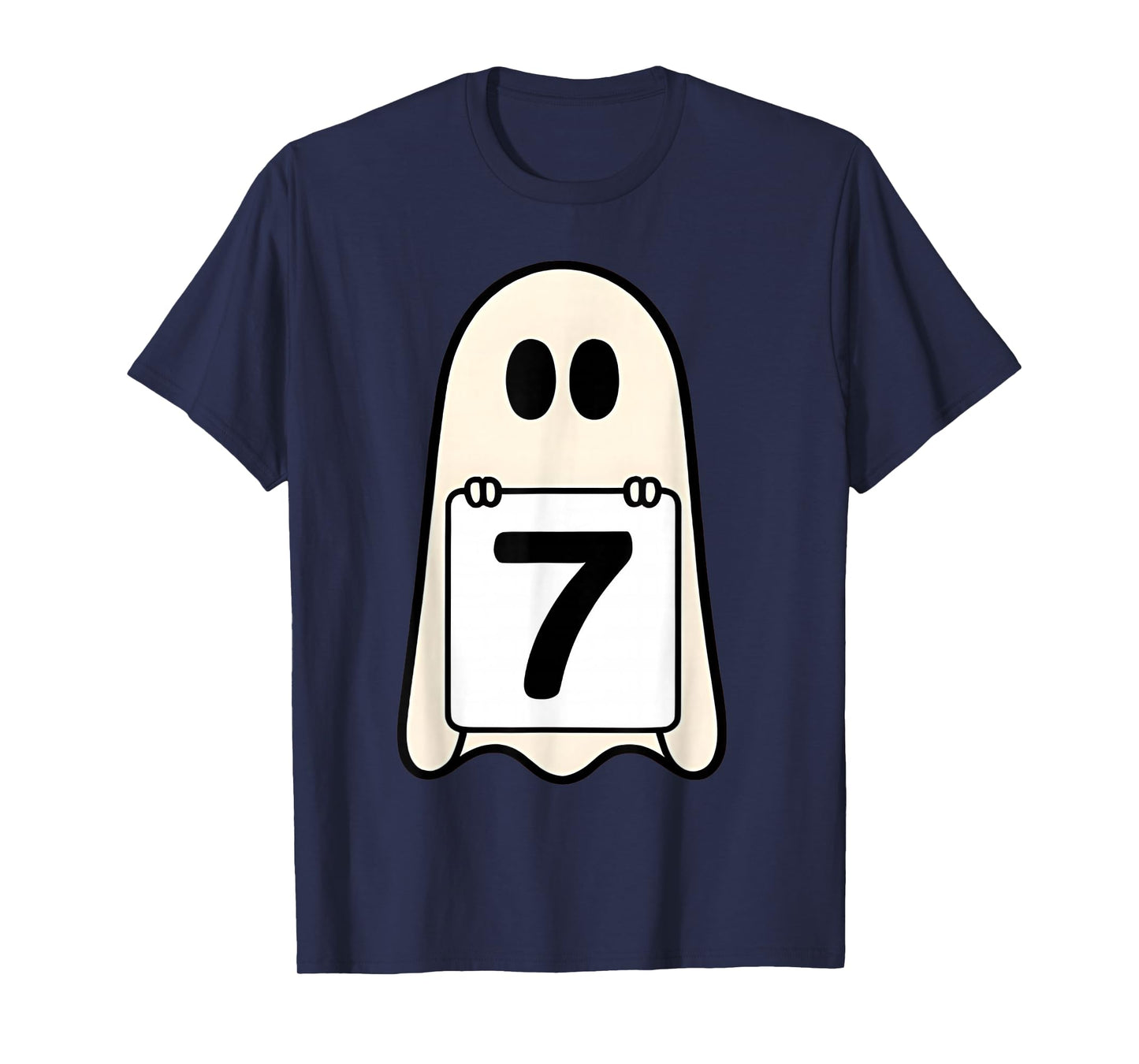 Spooky Number 7 Matching Halloween Costume Group Meme Ghost T-Shirt