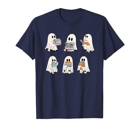 Cute Boo Ghost Read More Books, Funny Halloween, Book Lover T-Shirt