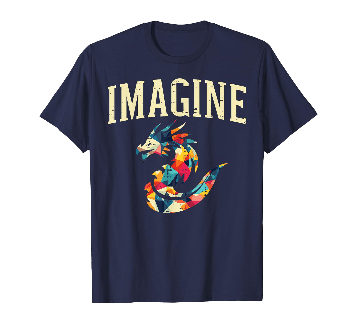 Dragon Imagine Colorful Polygonal Fantasy Art Women Men Kids T-Shirt