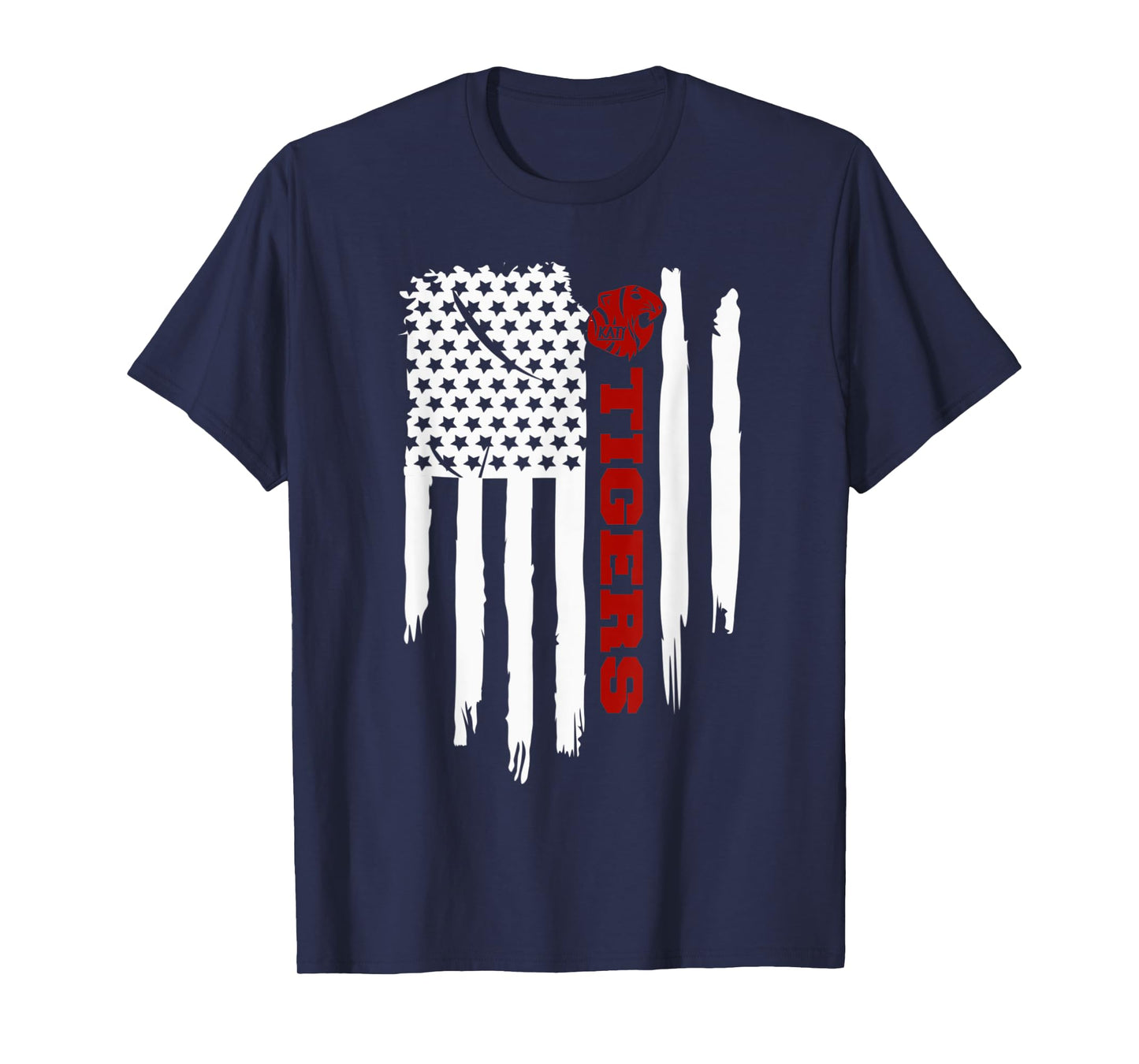Katy Tigers, Katy, Texas American Flag T-Shirt for Women Kids Men