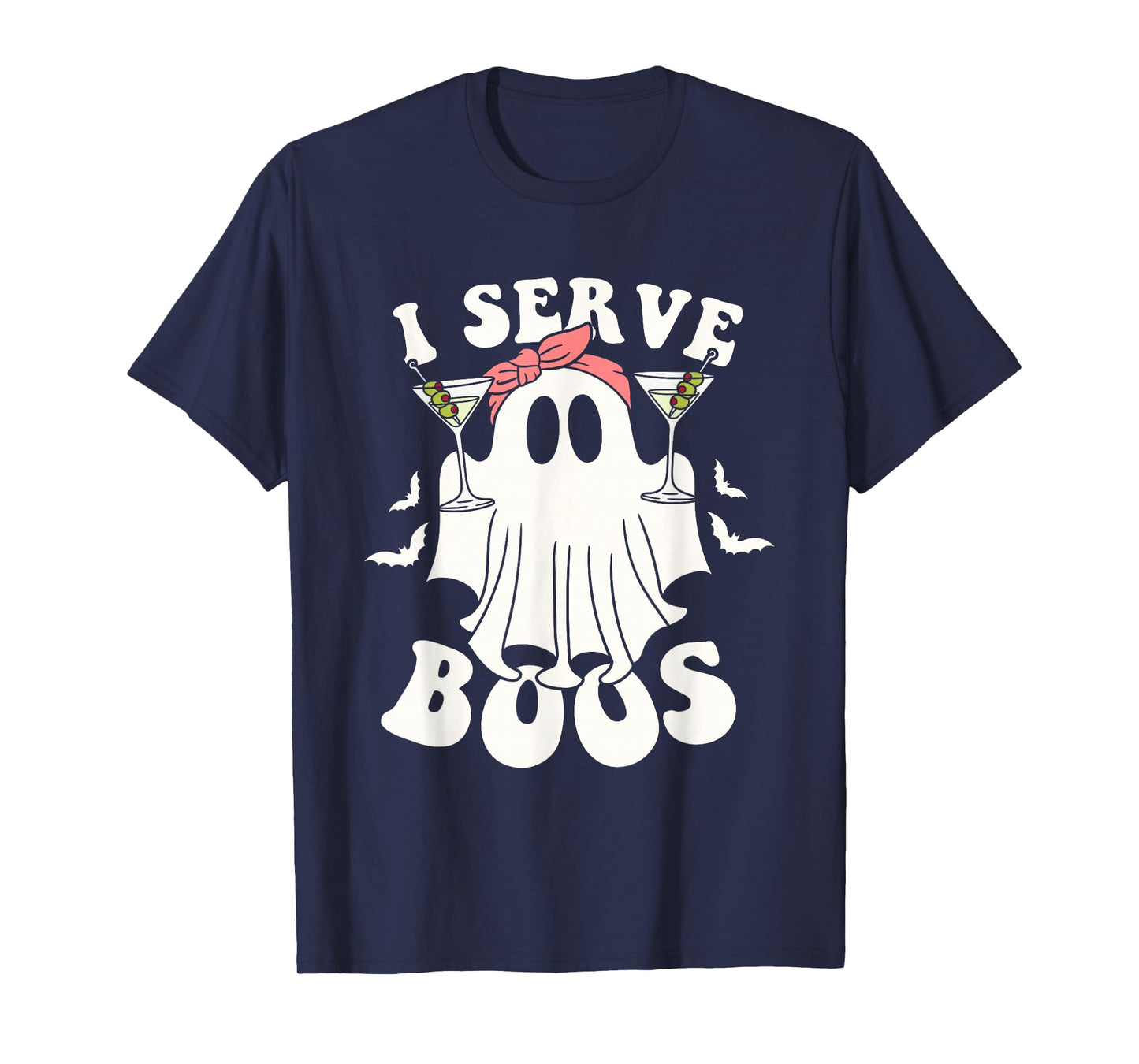 Halloween Bartender Ghost I Serve Boos Funny T-Shirt
