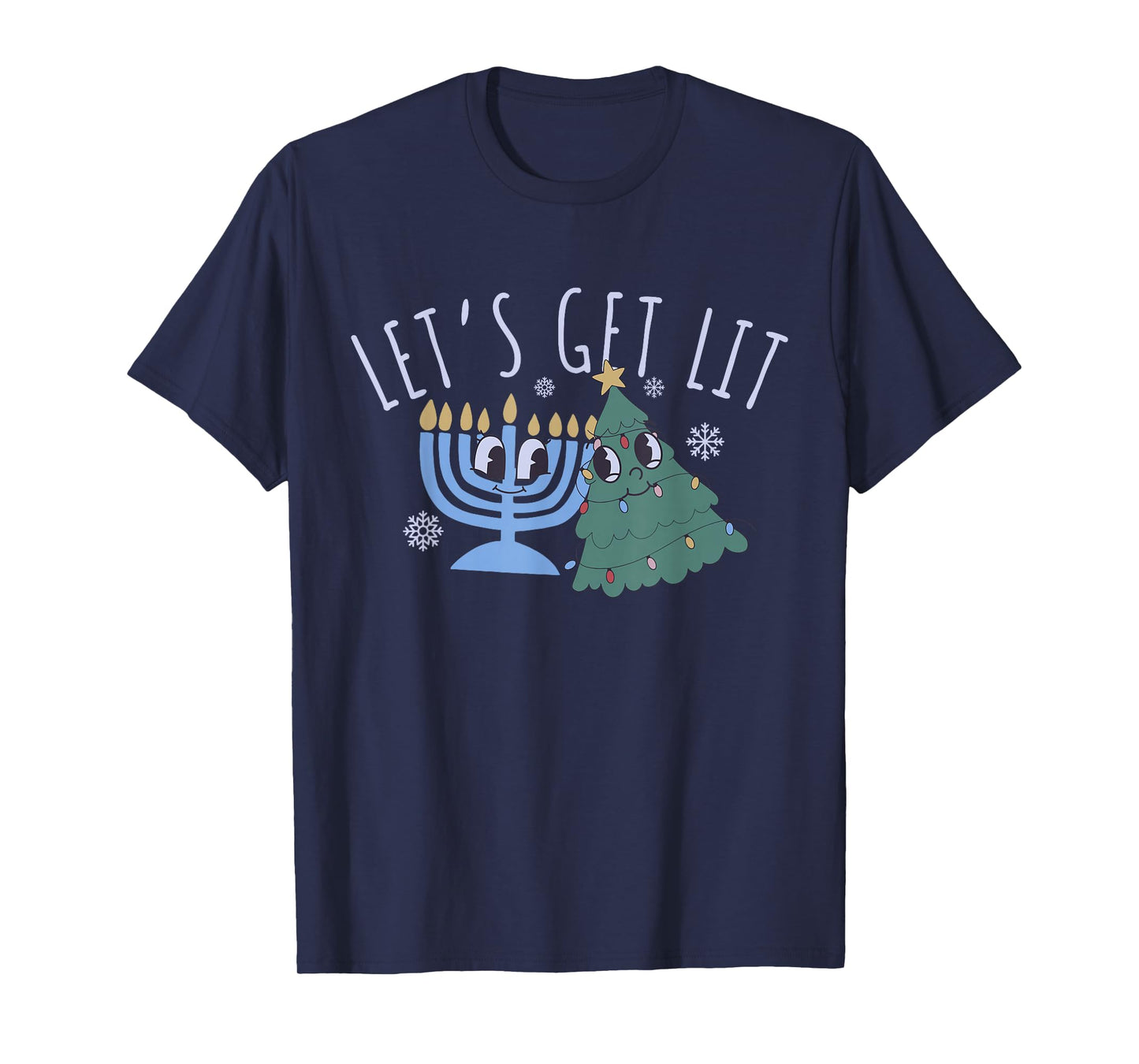 Let's Get Lit Chrismukkah Hanukkah Christmas Matching Family T-Shirt