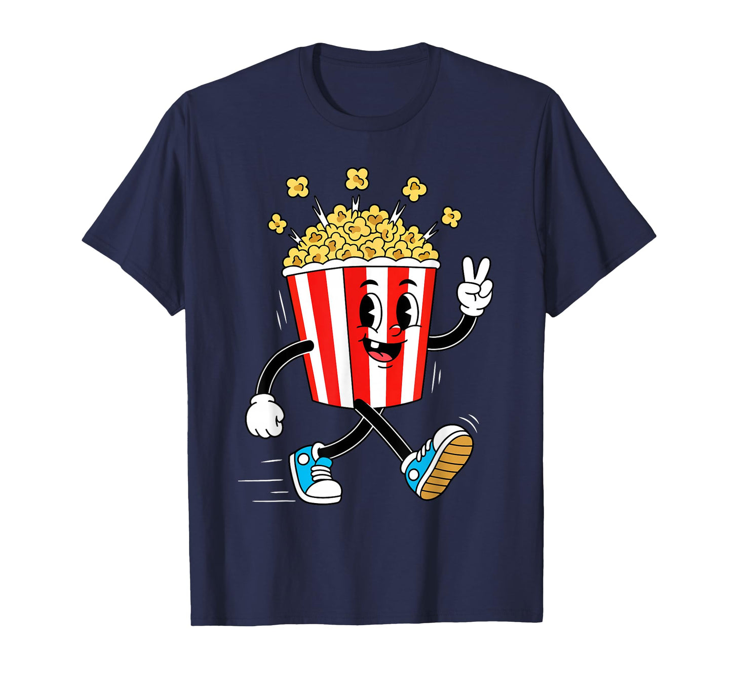 Funny Cartoon Popcorn Bucket Movie Snack Cinema Food Lover T-Shirt