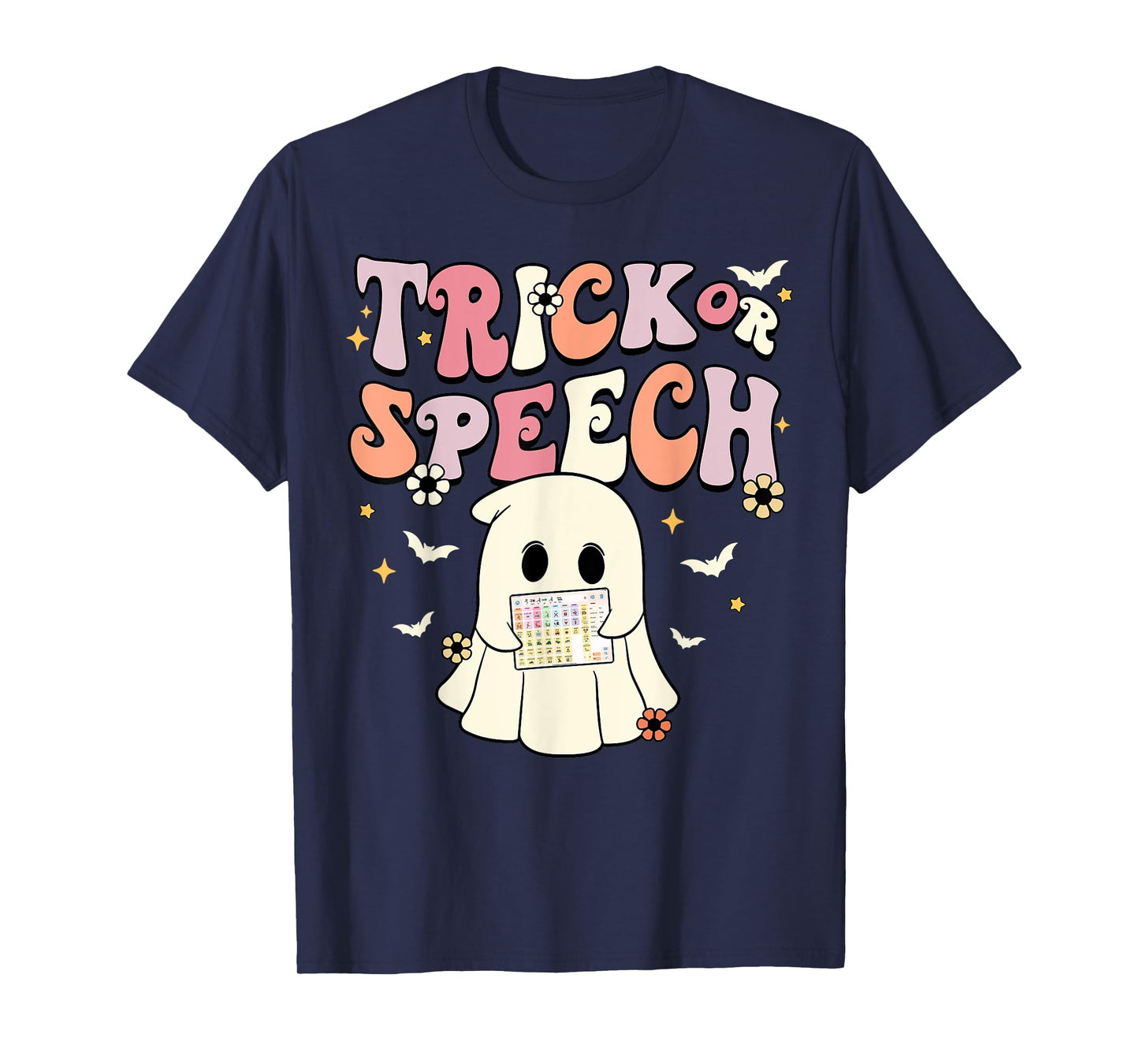 Groovy Trick Or Speech SLP AAC Ghost Halloween Costume T-Shirt