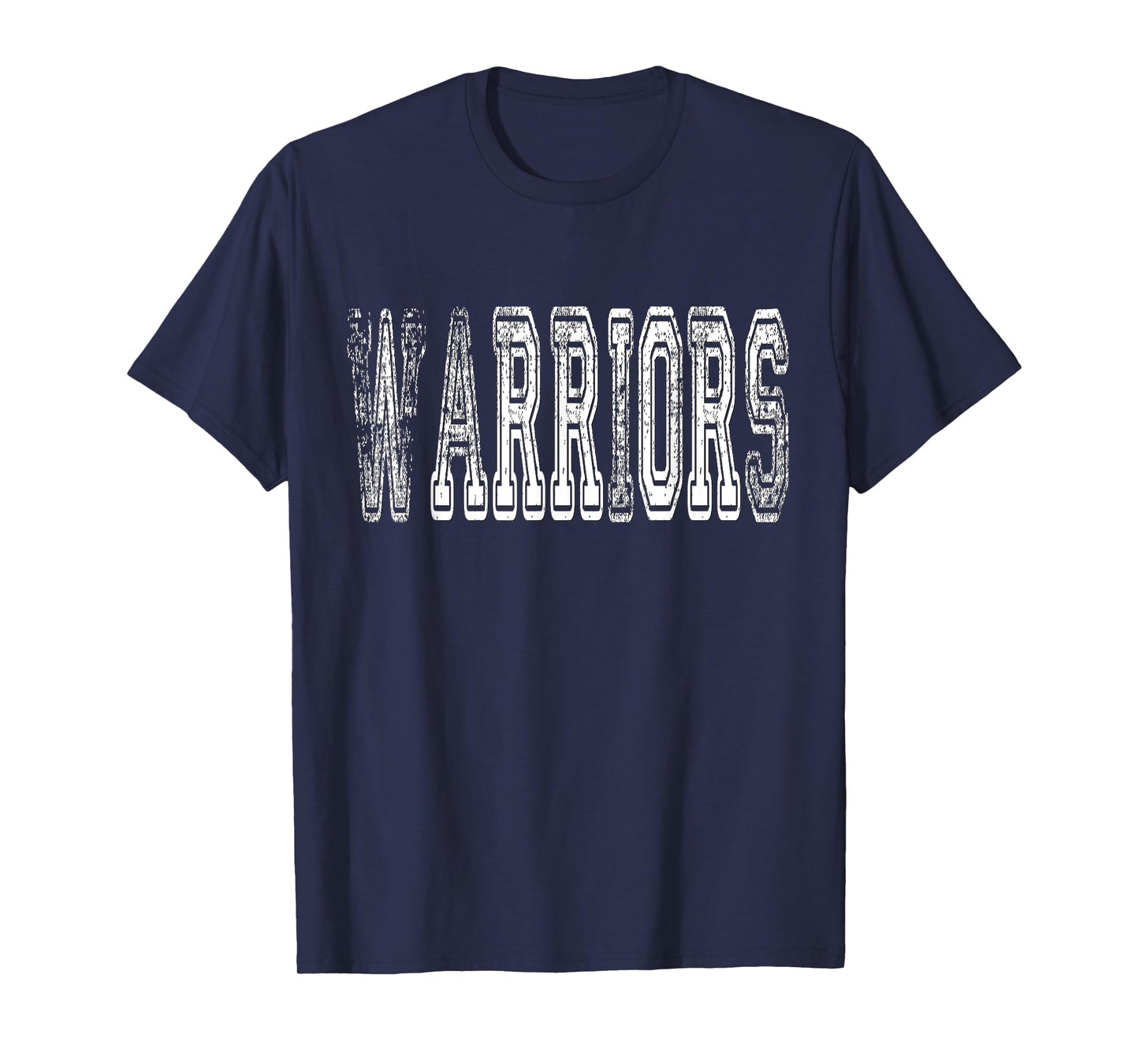 Warriors Mascot Distressed Vintage School Sports Name Fan T-Shirt