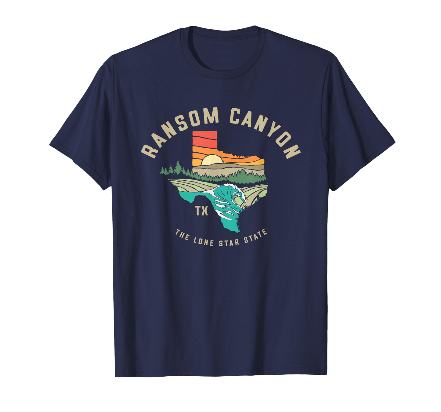Ransom Canyon Texas Outdoors Vintage Nature Illustration T-Shirt