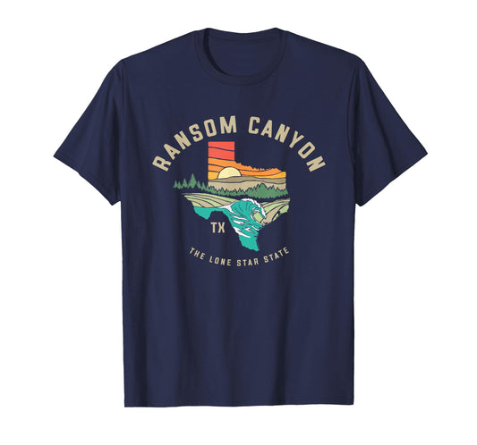 Ransom Canyon Texas Outdoors Vintage Nature Illustration T-Shirt
