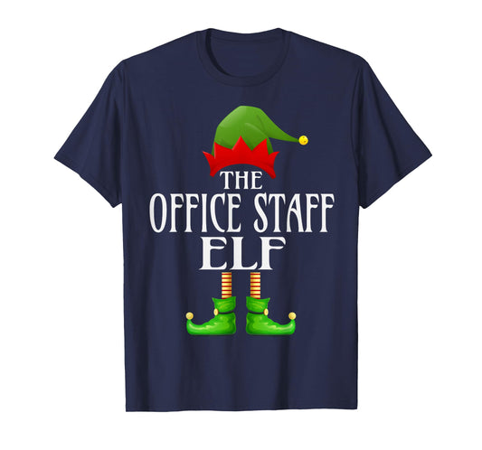 Office Staff Elf Xmas Funny Family Matching Group Christmas T-Shirt