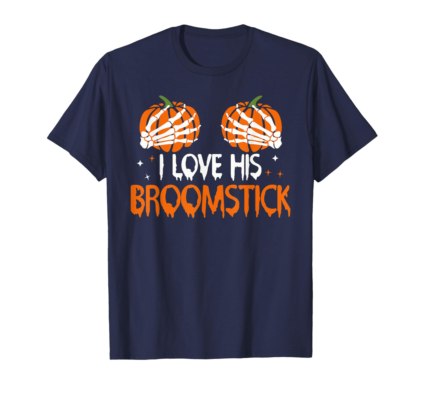 I Love His Broomstick I Love Her Pumpkins Halloween Couples T-Shirt