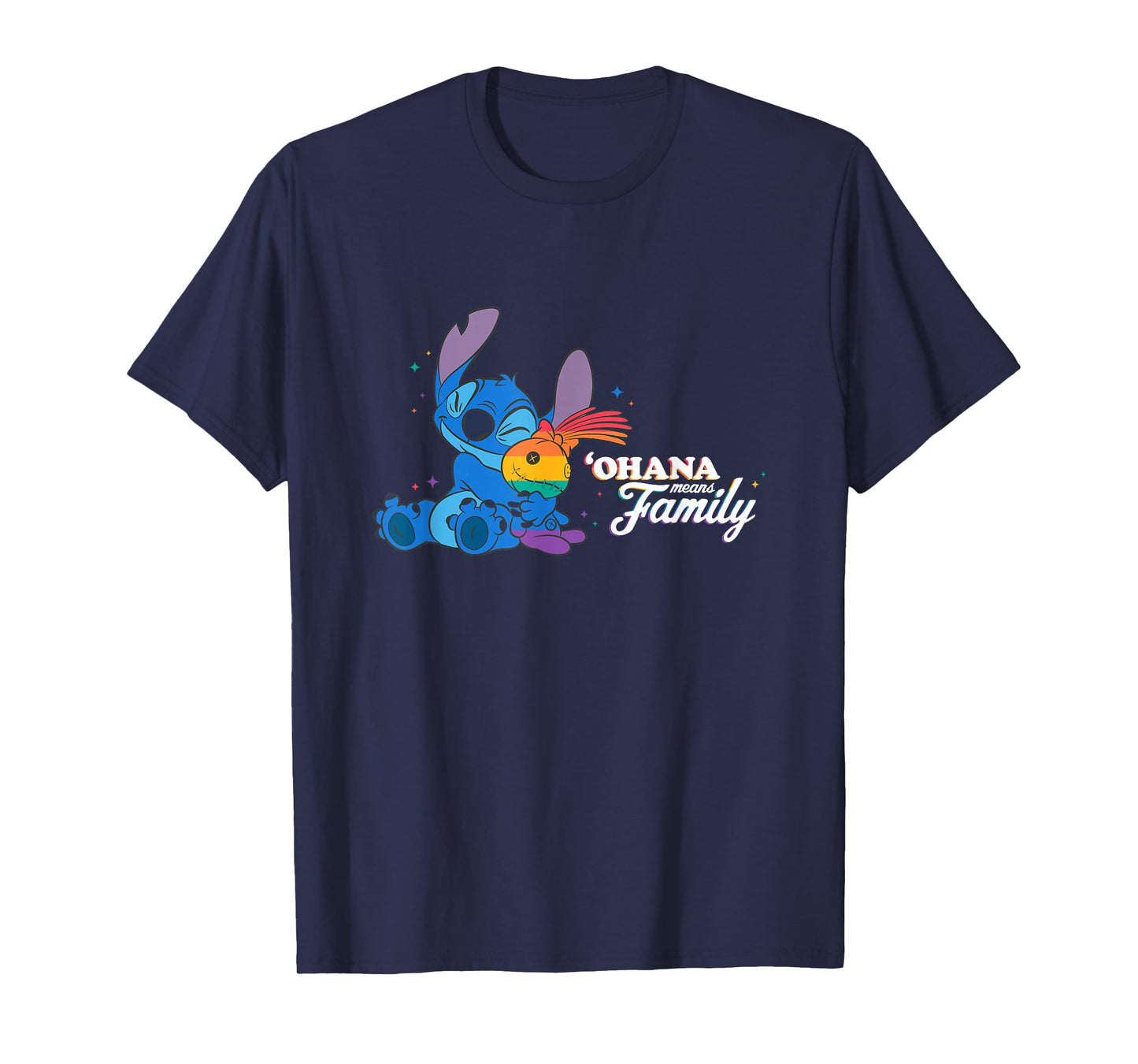 Disney Lilo & Stitch Ohana Means Family Rainbow Scrump T-Shirt