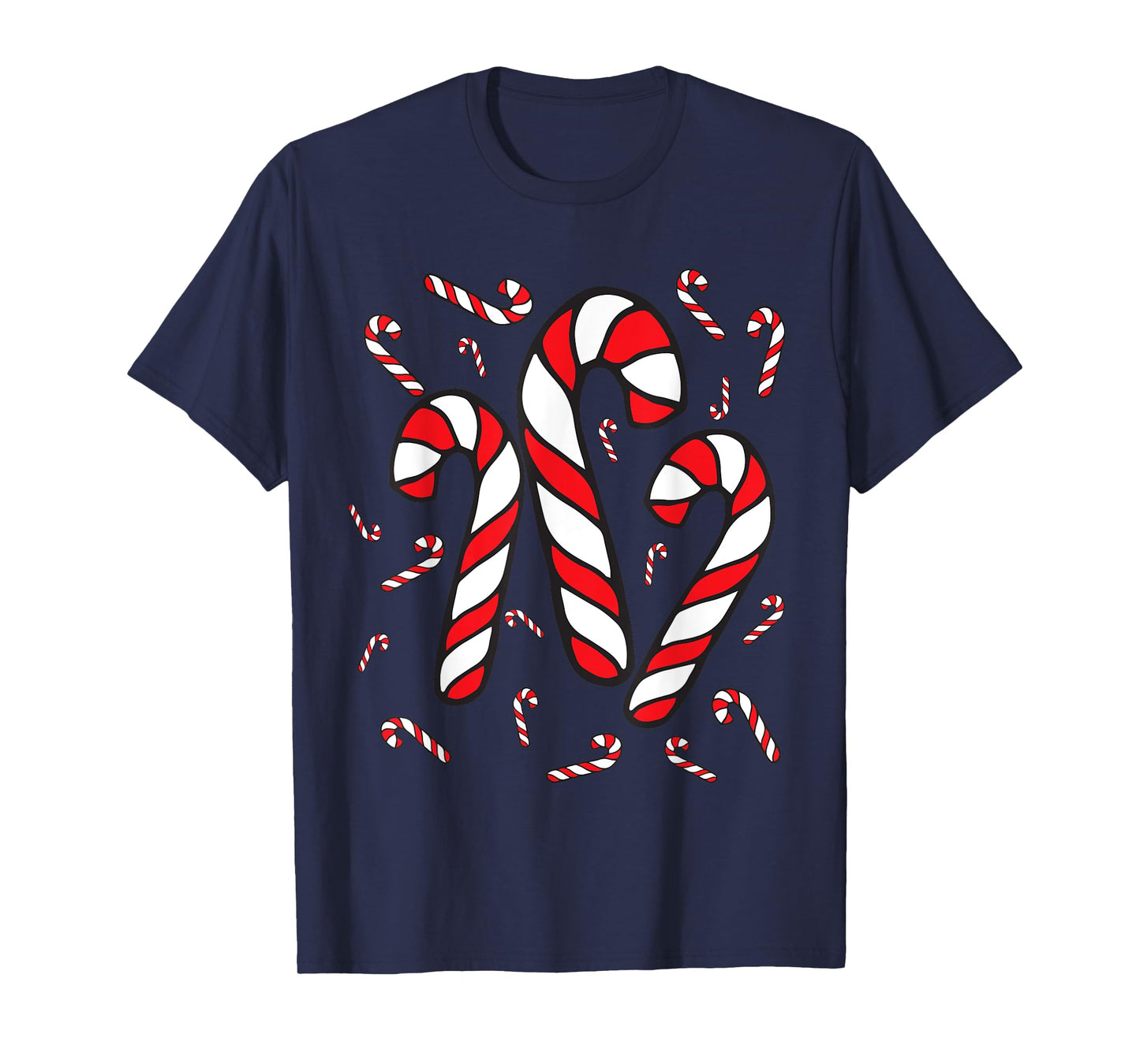 Candy Cane Crew Merry and Bright Red and White Candy Costume T-Shirt