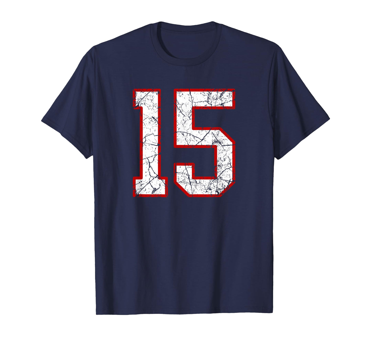 White and Red Sports Number 15 Jersey Uniform Player T-Shirt