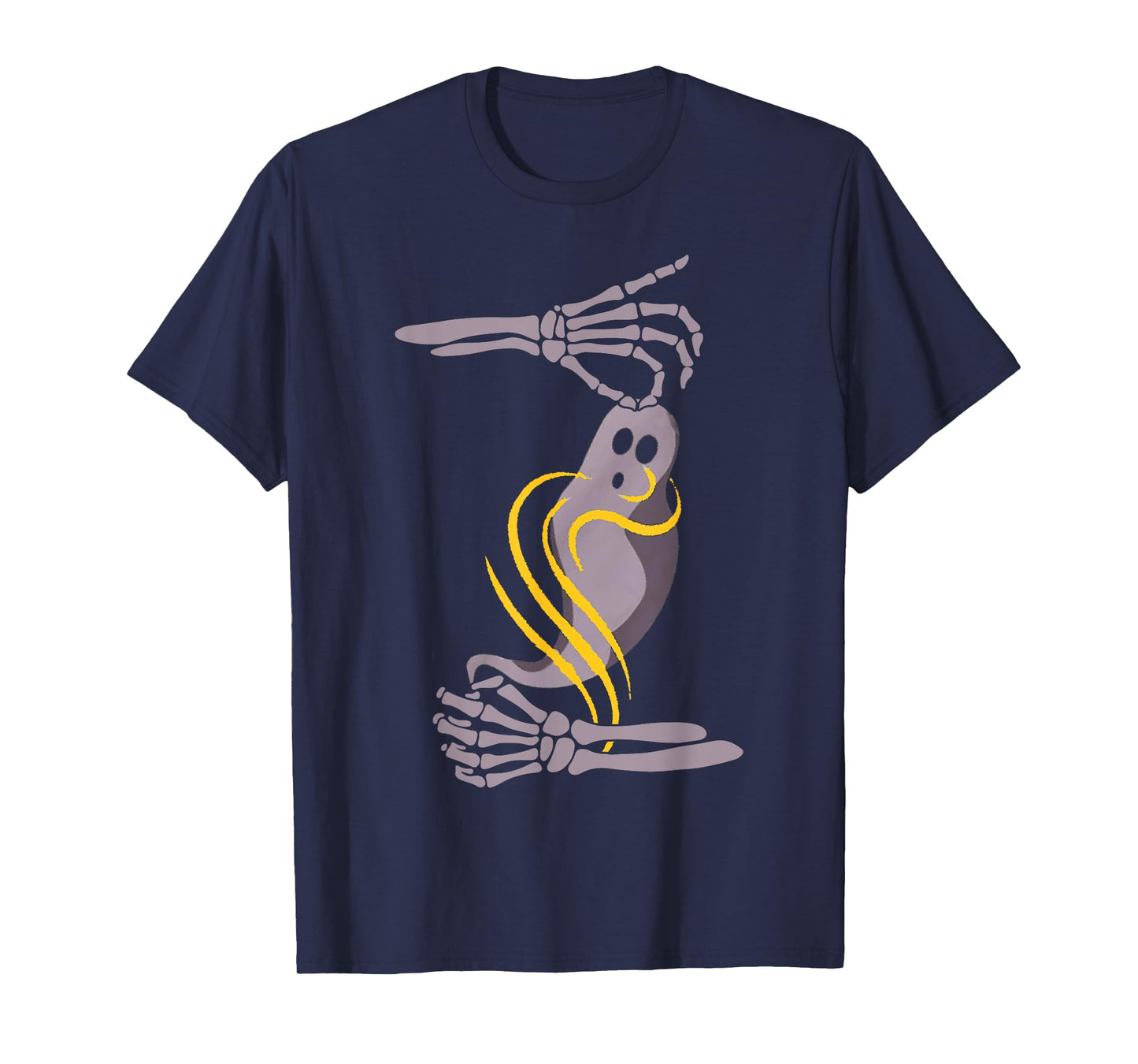 Spooky Halloween ASL Skeleton Hands Ghost T-Shirt