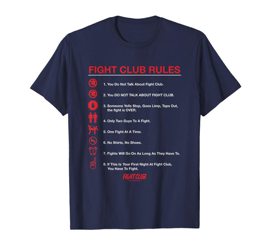 Fight Club Iconic List Rules Big Chest Text Logo T-Shirt