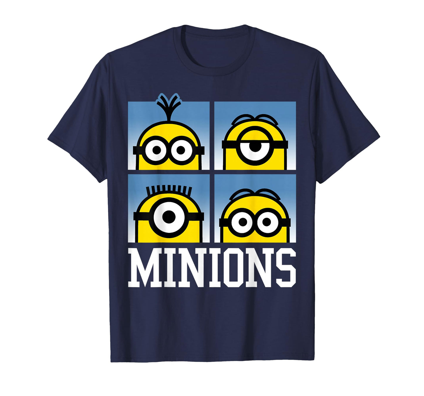 Despicable Me Minions Minions Bust Portrait Grid Logo T-Shirt Small