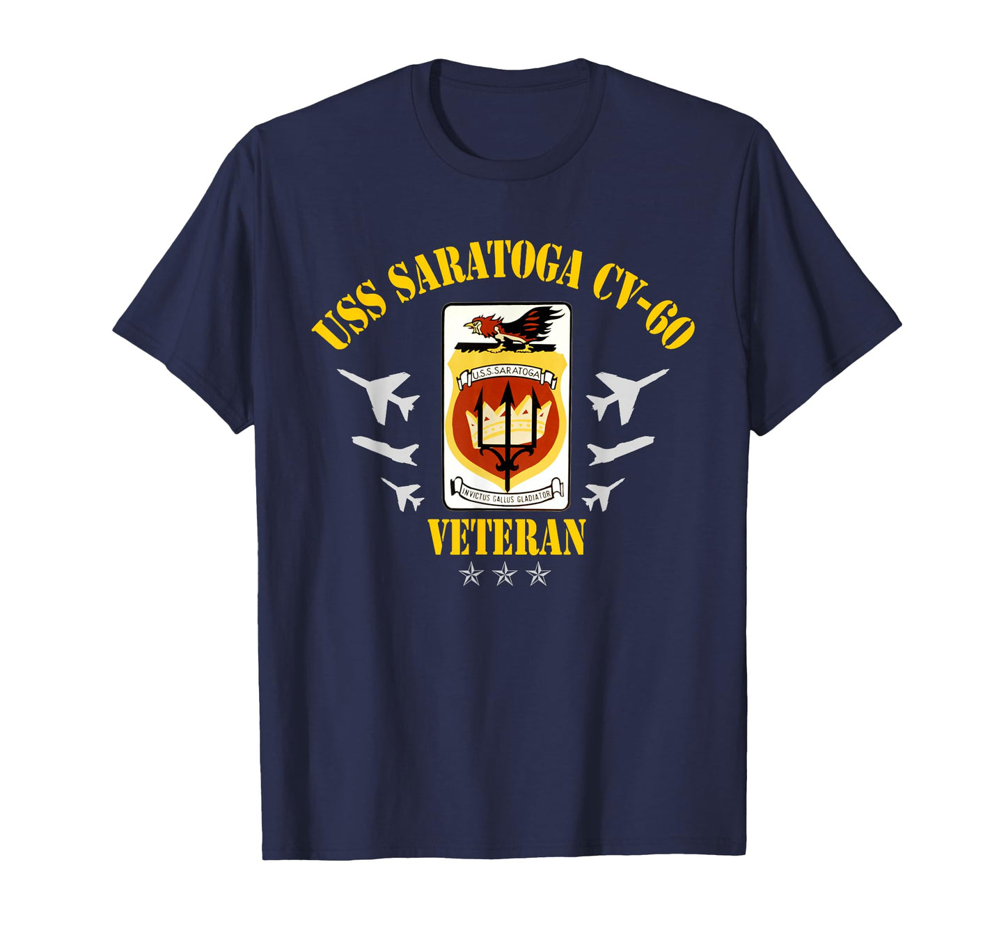 USS Saratoga CV-60 Aircraft Carrier Veteran Patriotic Mens T-Shirt
