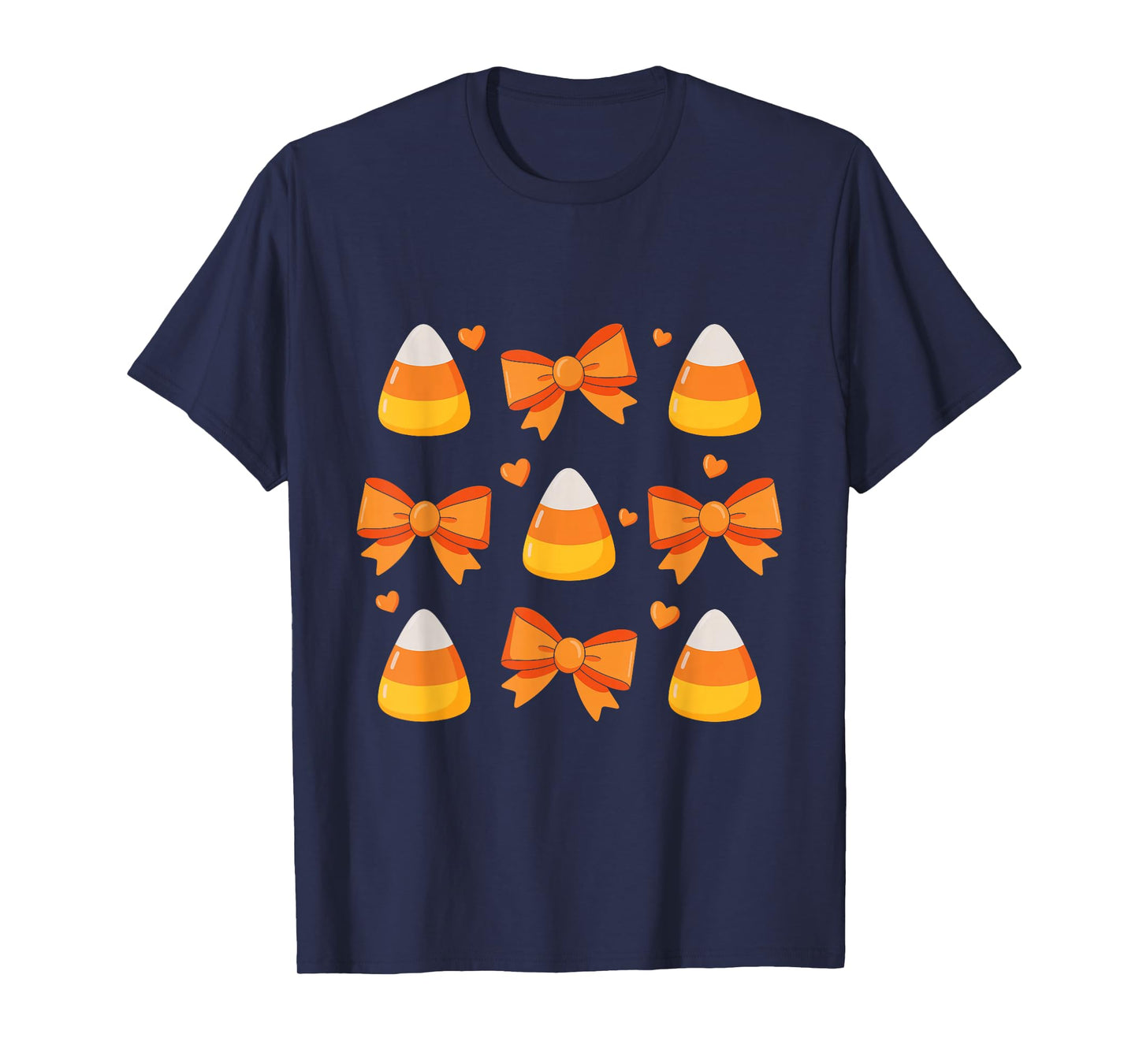Candy Corn Coquette Bow Halloween Cute Spooky Season Autumn T-Shirt