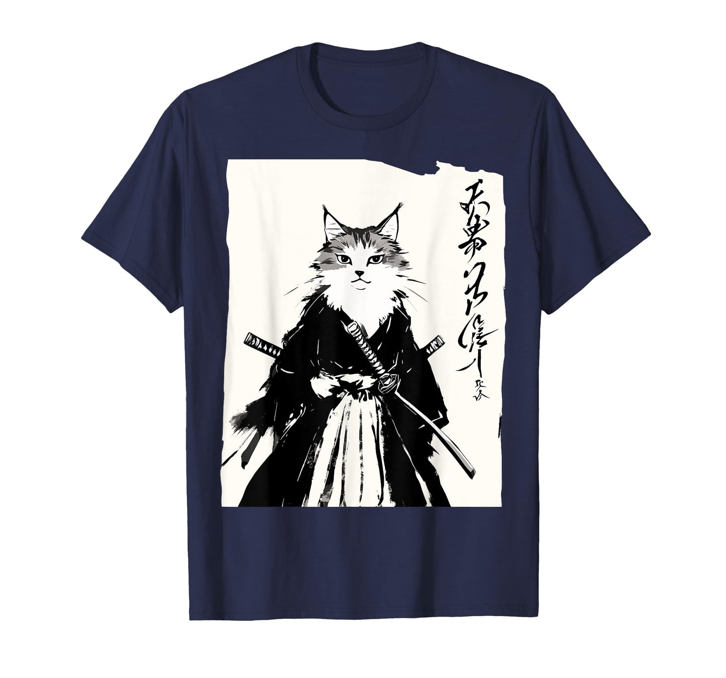 Samurai Cat 天尊乃仁信 Japanese Culture T-Shirt for Men Women
