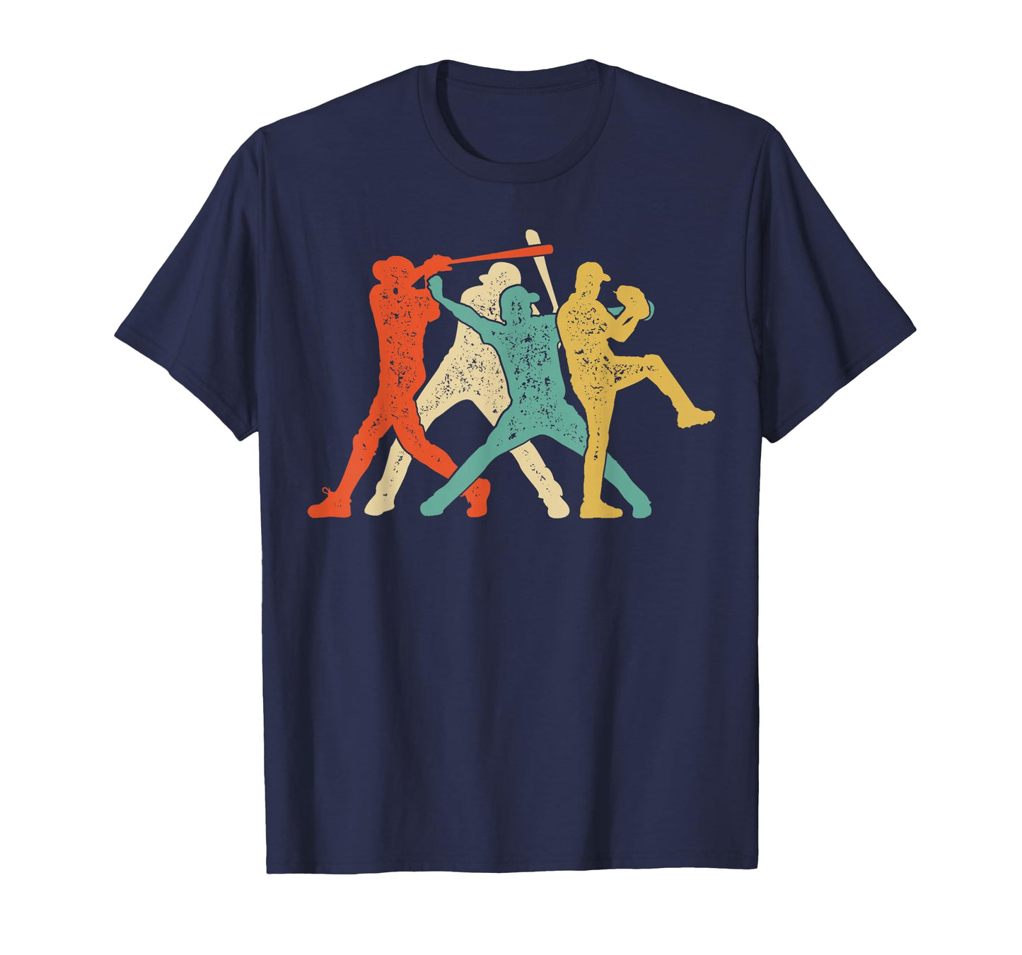 Baseball Retro Vintage Catcher Pitcher Batter Boys Men Sport T-Shirt
