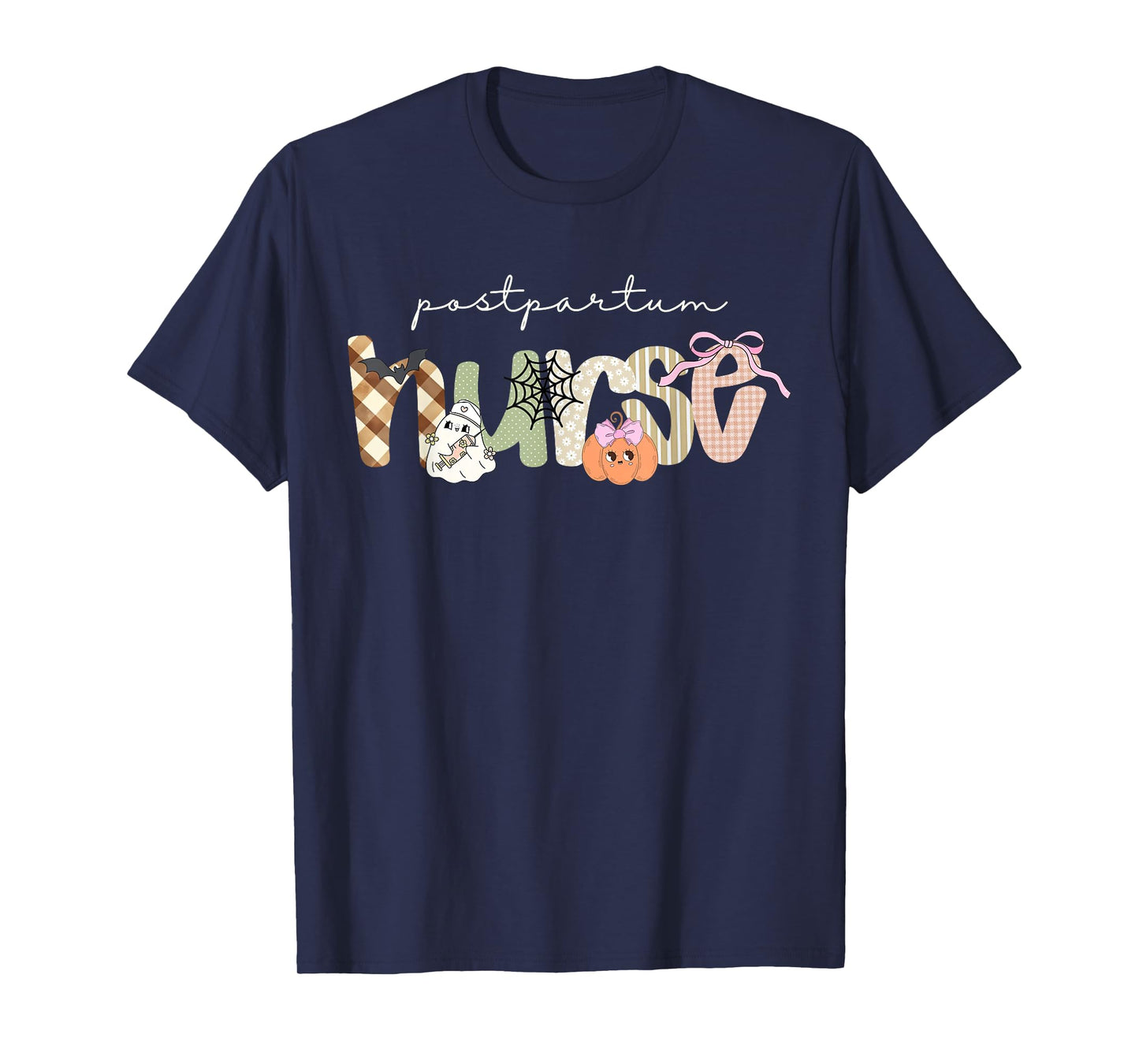 Postpartum Nurse Halloween Ghost Coquette Mother Baby Nurse T-Shirt