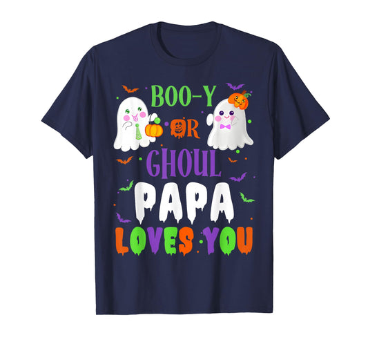 Boo-y Or Ghoul Papa Loves You Boo Halloween Baby Gender T-Shirt