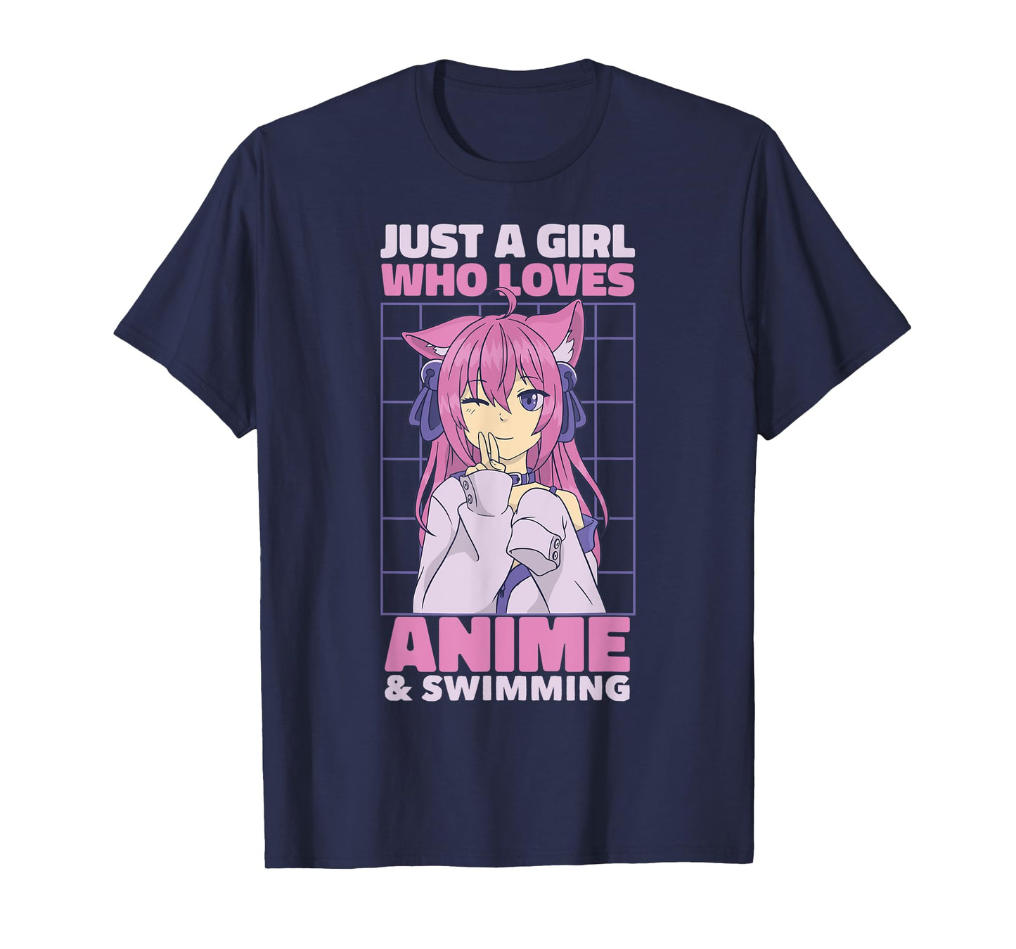 Just A Girl Who Loves Anime | Cute Anime and Swimming T-Shirt